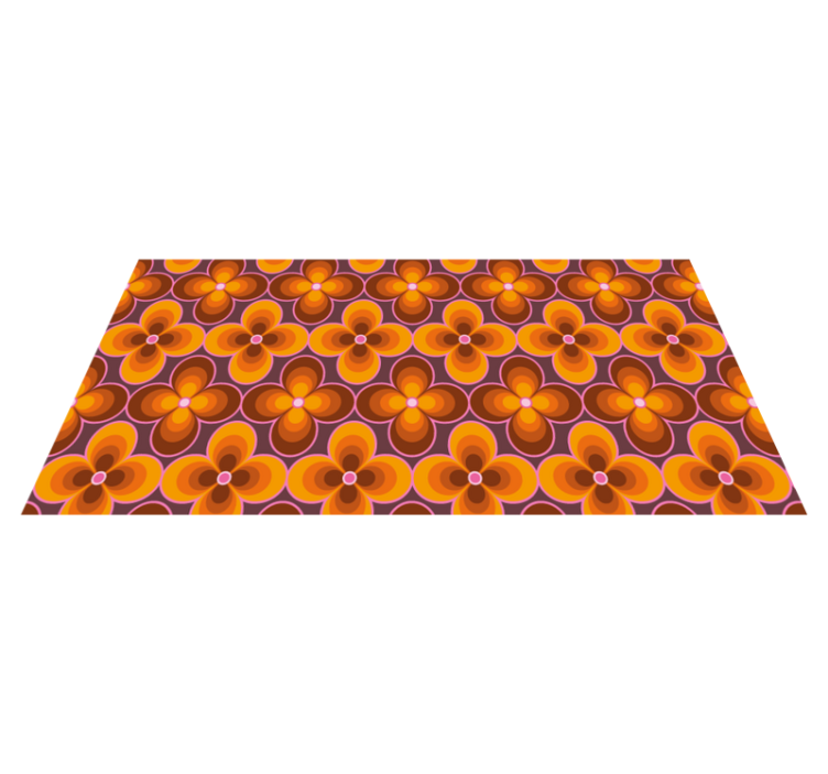 Retro květinový vzor Vintage vinylový koberec - TenStickers