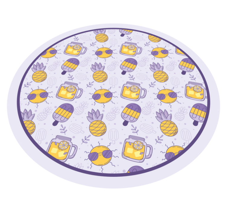 Ručně tažené letní ananas vzor moderní koberec - TenStickers