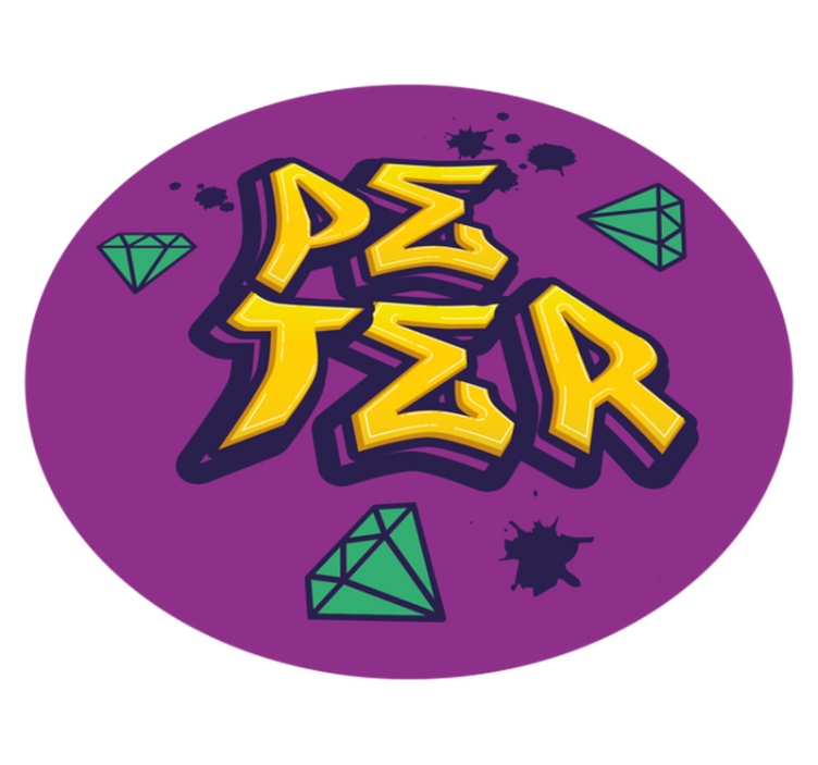 Umění a diamanty Vinylový koberec se jmény - TenStickers