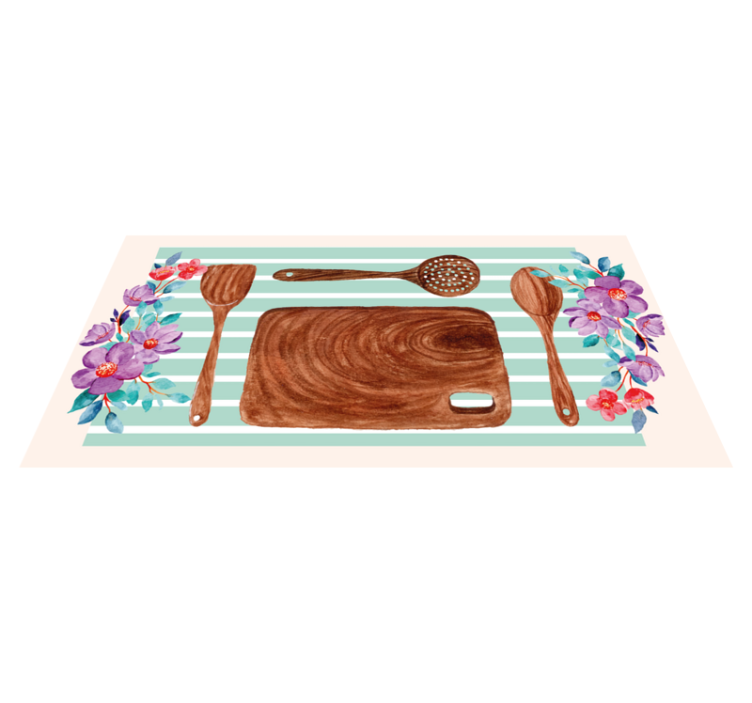 Květinové doplňky do kuchyně Kuchyňský vinylový koberec - TenStickers
