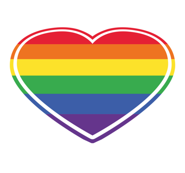 Gay pride byt v ložnici ve tvaru srdce - TenStickers