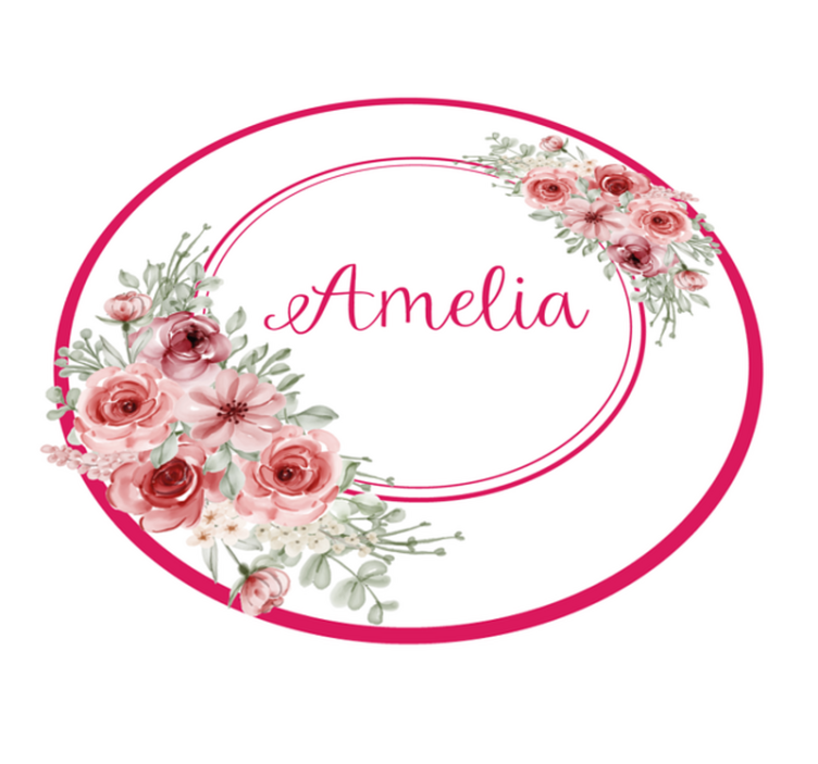 Květinový monogram se jménem Vinylový koberec do ložnice - TenStickers