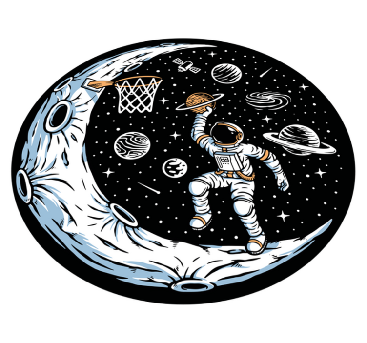 Smočení astronautů Vinylový koberec s hvězdami - TenStickers