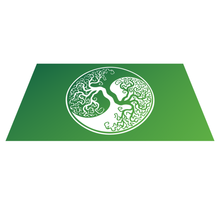 Originální jin -jangový strom života obdélníkový koberec - TenStickers