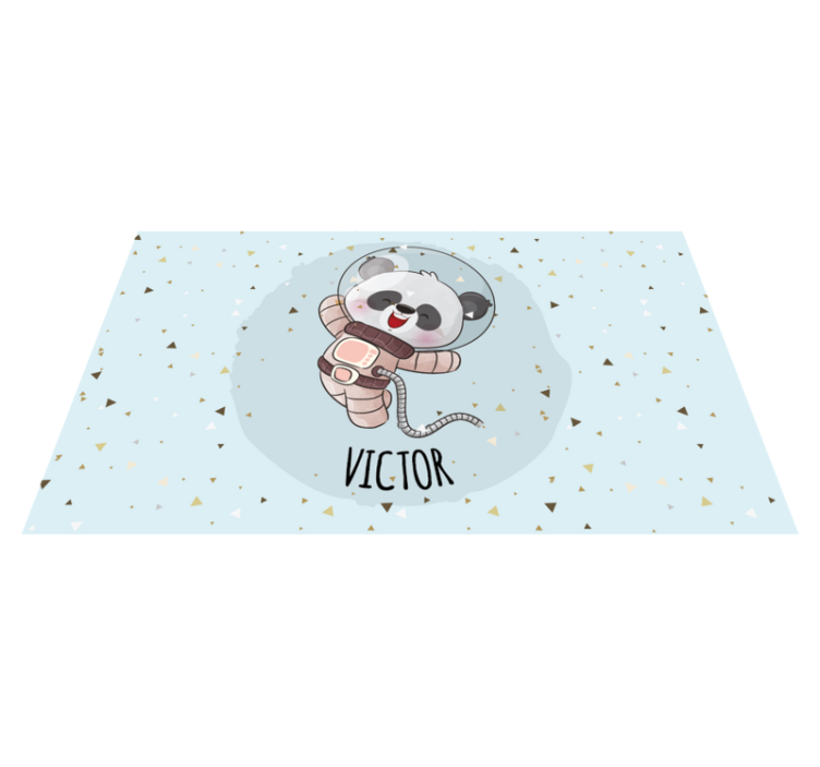 Roztomilá panda astronaut Vinylový koberec se jmény - TenStickers