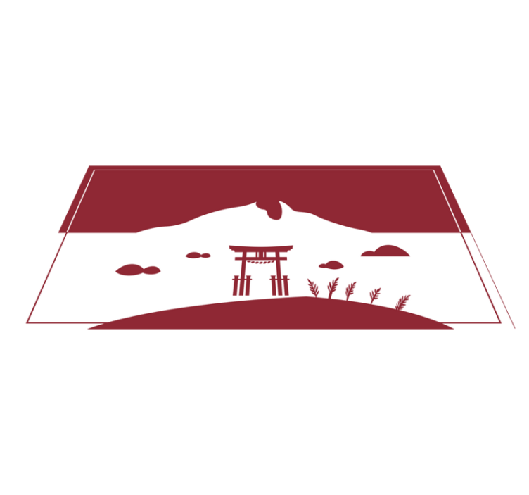 Japonská krajina Vinylový koberec z celého světa - TenStickers