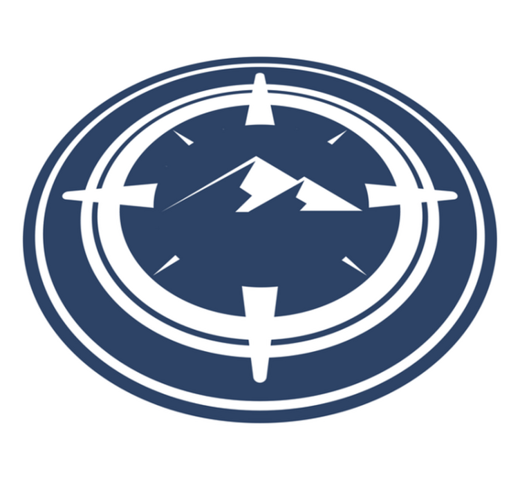 Kulatý kompas s horským moderním kobercem - TenStickers