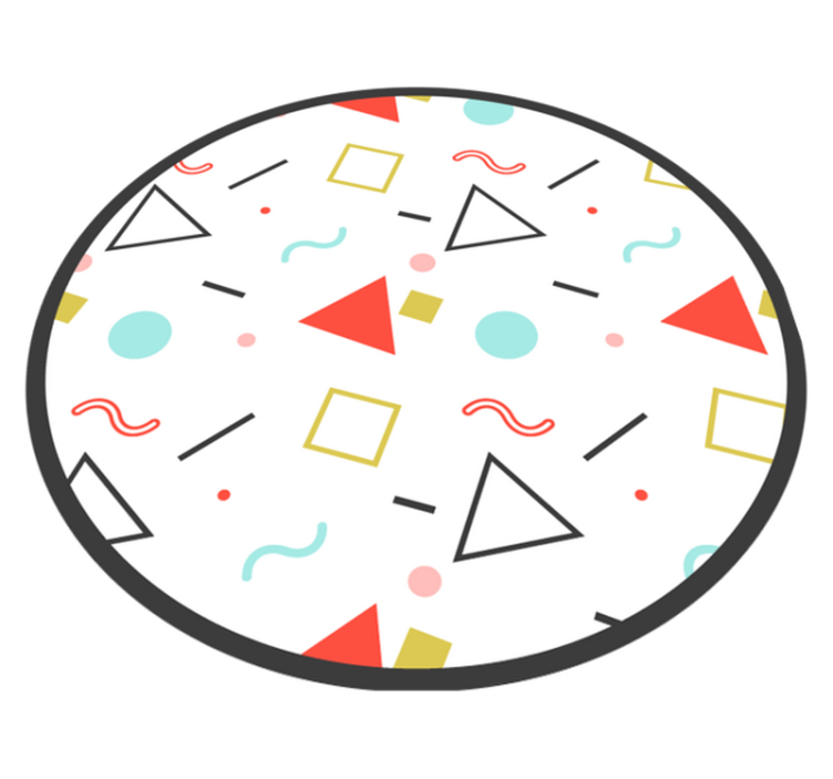 Geometrický vinylový koberec barevné geometrické tvary - TenStickers