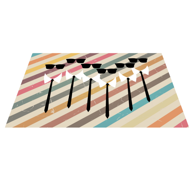 Elegantní skupinové oblečení Pruhovaný vinylový koberec - TenStickers