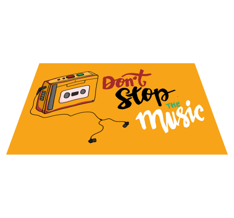 Retro kazetové téma Vinylový koberec s frázemi - TenStickers