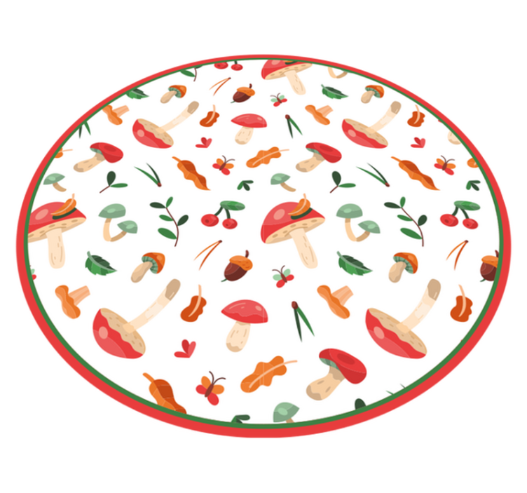 Vinylový koberec s květinami a rostlinami houbový motiv - TenStickers