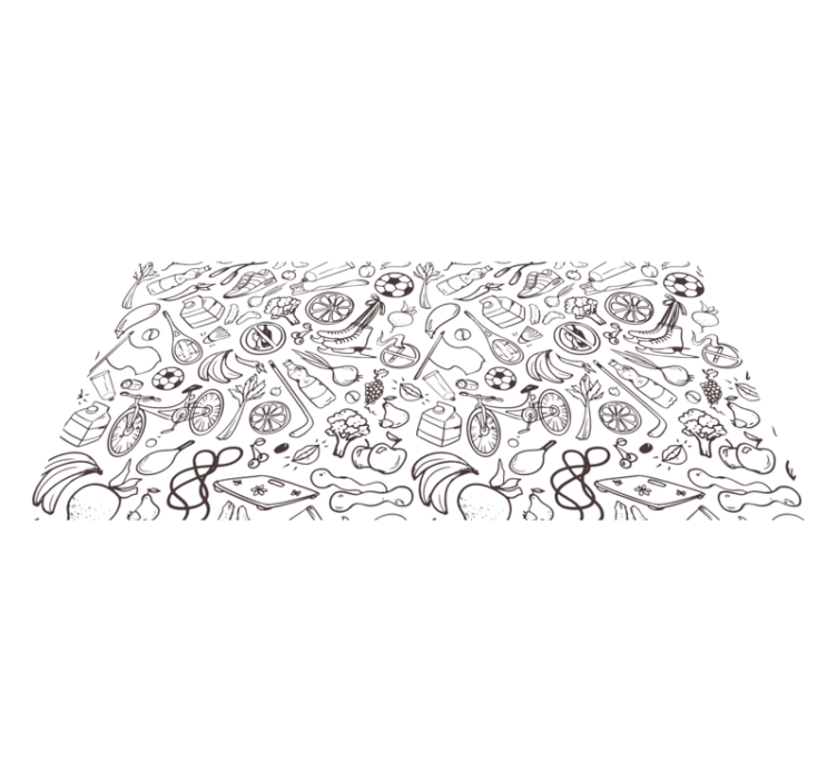 Fitness a sport symbol čmáranice moderní koberec - TenStickers