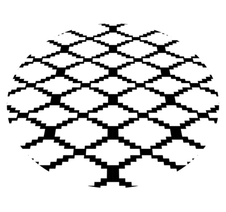 Moderní černá a bílá Geometrický vinylový koberec - TenStickers