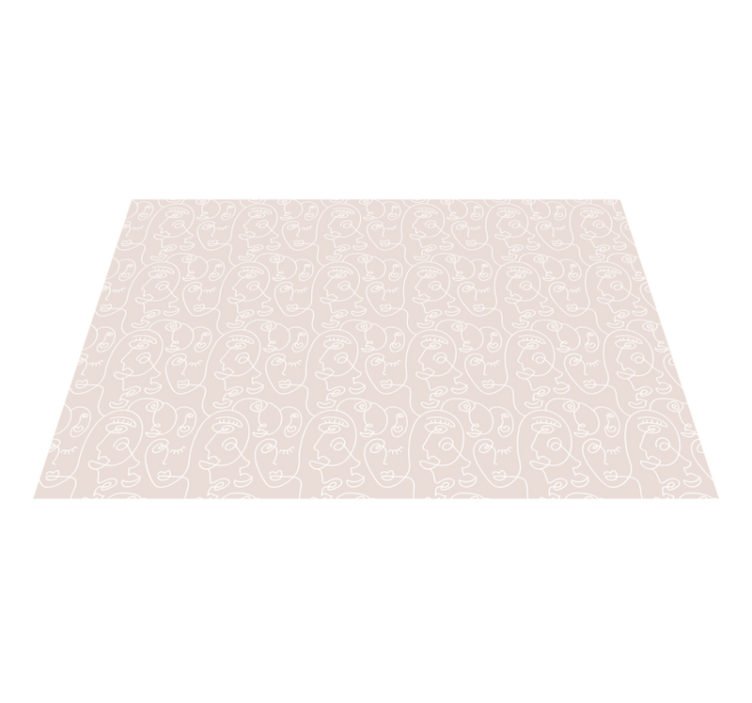 Minimalistické linie obličejů Moderní vinylový koberec - TenStickers