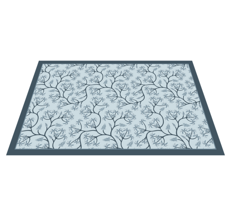 Klasický styl světle modrý květinový koberec - TenStickers