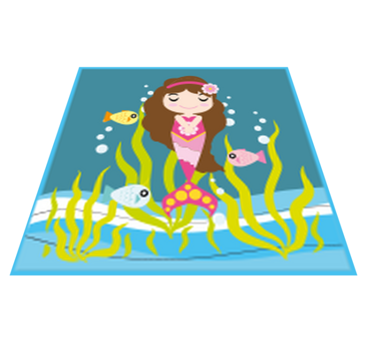 Nádherný zvířecí koberec mořské panny - TenStickers