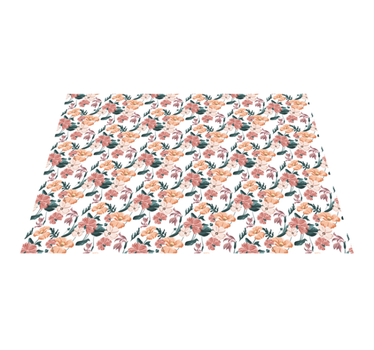 Botanické květy Vinylový koberec s květinami a rostlinami - TenStickers