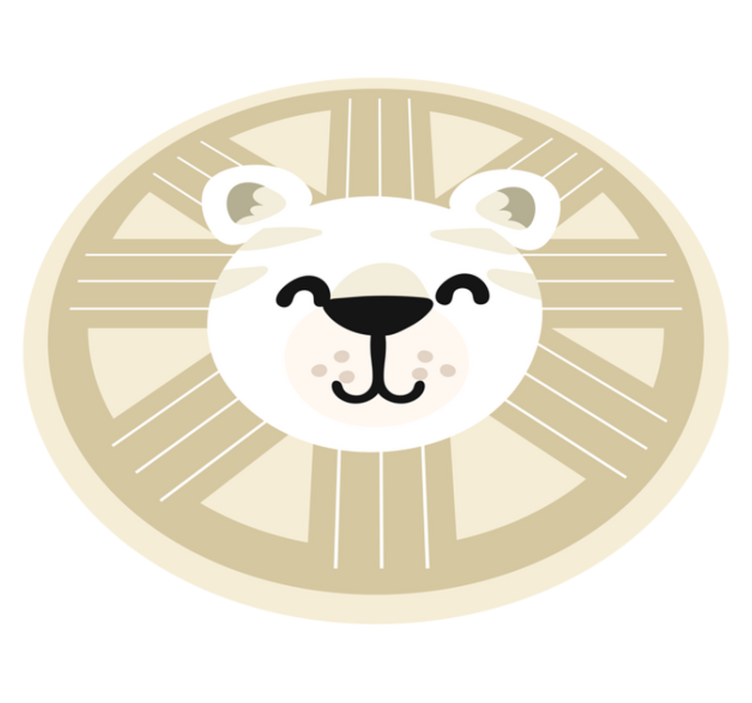 Usmívající se grafika lva Vinylový koberec do školky - TenStickers