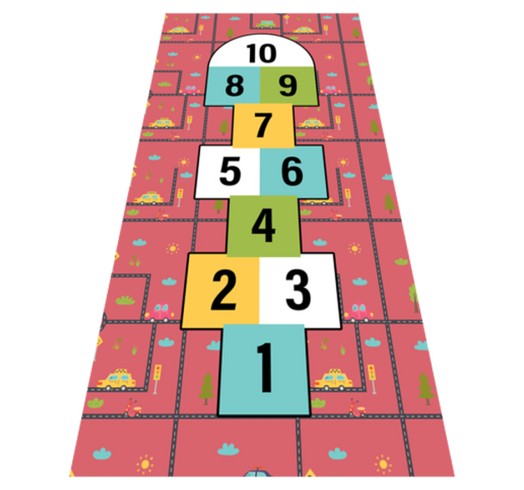 Skákací hra vínová herní vinylový koberec - TenStickers