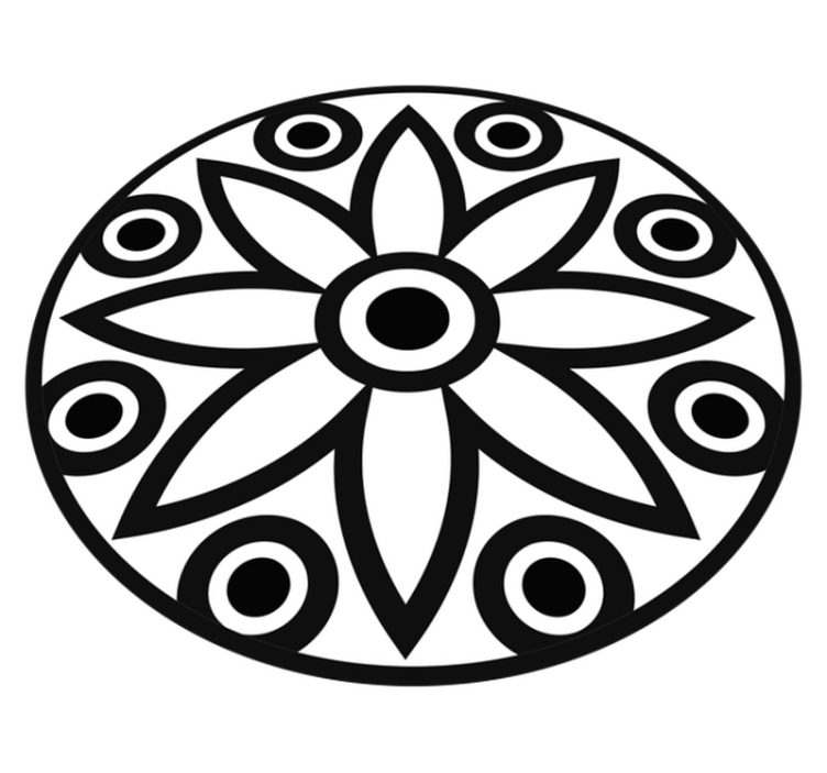 Kruhový design mandaly Geometrický vinylový koberec - TenStickers