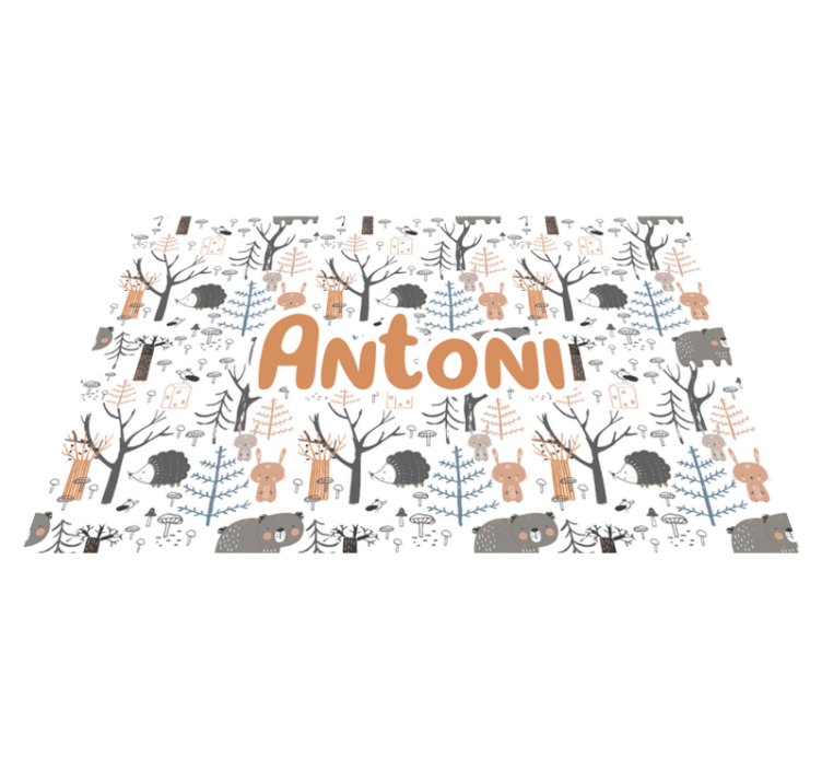 Dětský vinylový koberec skandinávský les se zvířátky - TenStickers