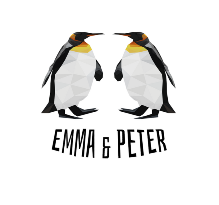 Geometrických tučňáků Vinylový koberec se jmény - TenStickers