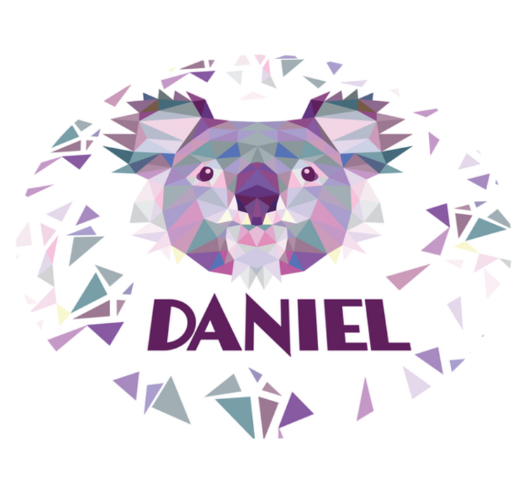 Geometrická zvířata velká koala personalizovaná vinylový koberec - TenStickers