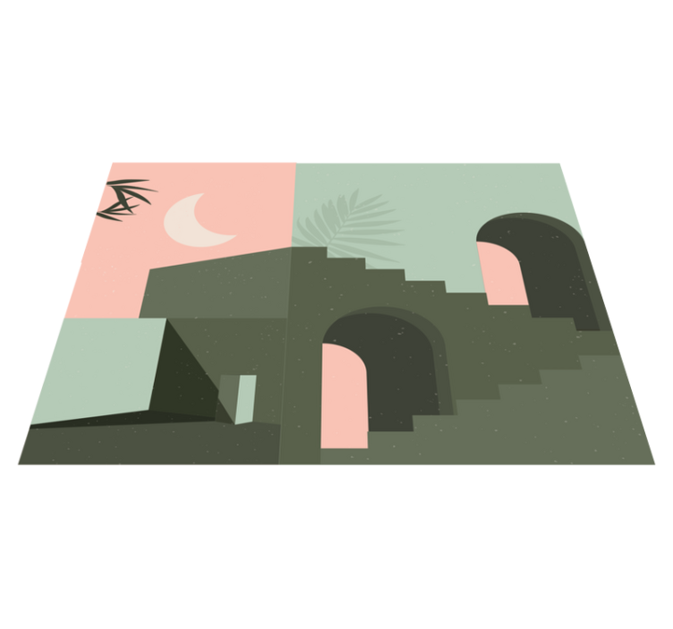 Minimalistický vinylový koberec abstraktní krajina - TenStickers