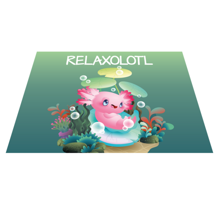 Dětský vinylový koberec "relaxolotl" s modrým vzorem - TenStickers