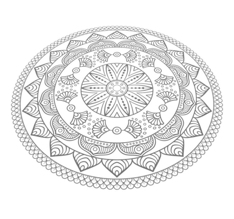 Geometrický šedý trojúhelník vzor mandala koberec - TenStickers