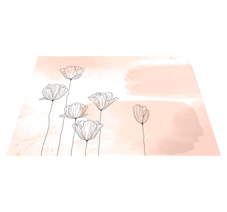 Květiny line vinyl květinový koberec - TenStickers