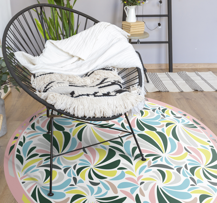 Barevné květinové víry Vinylový koberec do školky - TenStickers