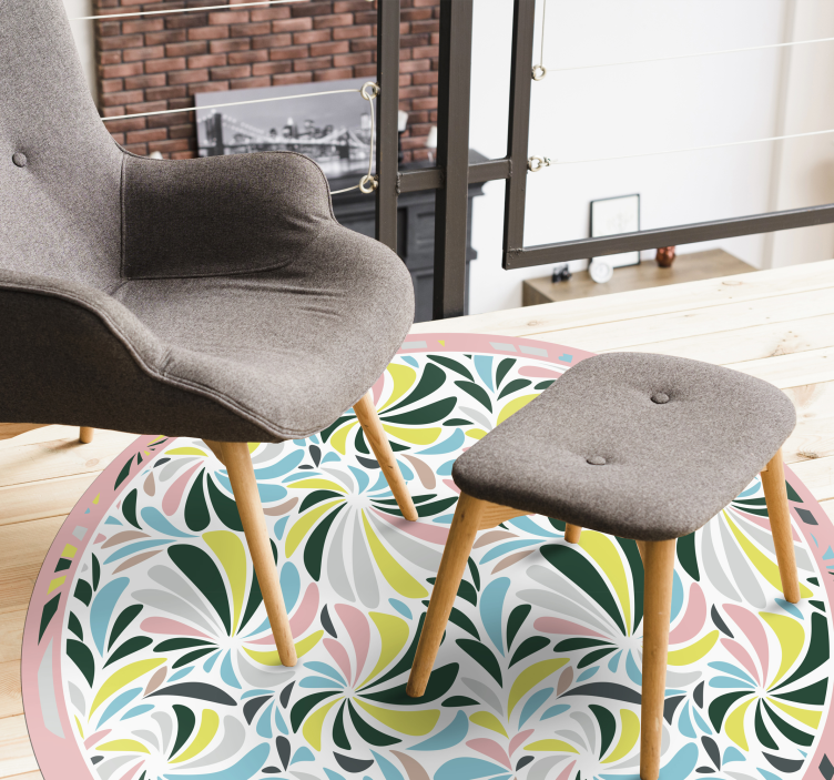 Barevné květinové víry Vinylový koberec do školky - TenStickers