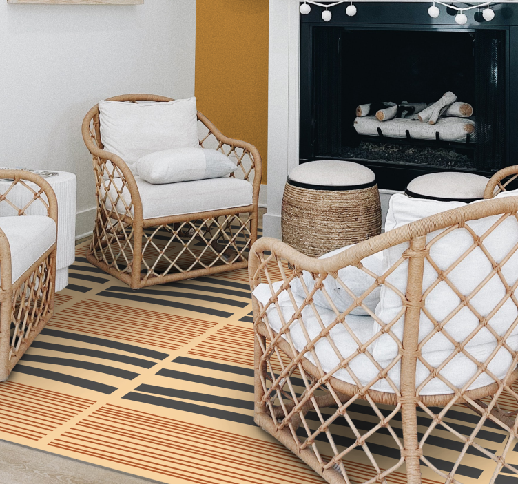 Vrstvená pruhovaná elegance Vinylový koberec do ložnice - TenStickers