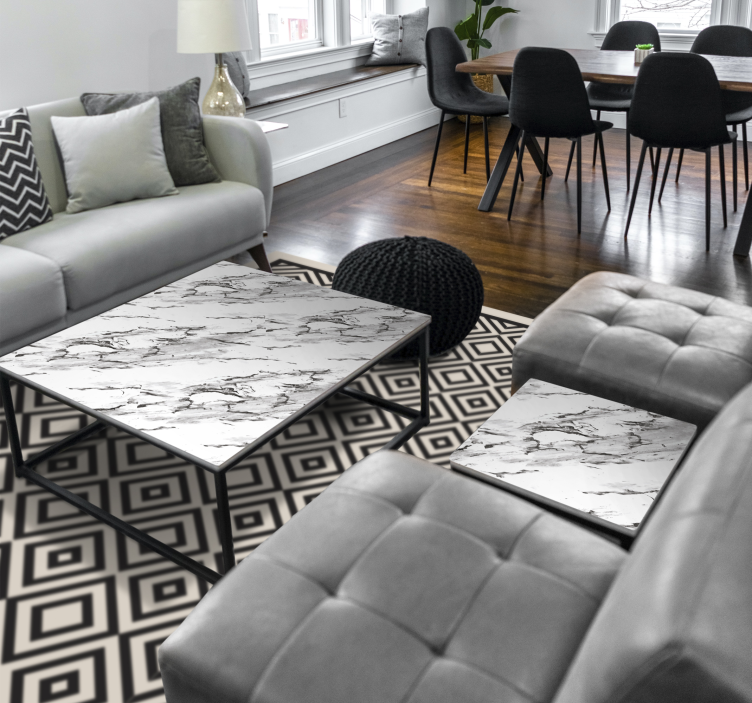 Hra s diamantovým vzorem Geometrický vinylový koberec - TenStickers