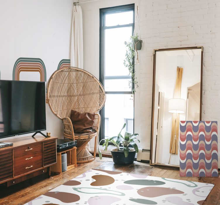 Nepravidelný abstraktní tvar vzor minimální koberec - TenStickers