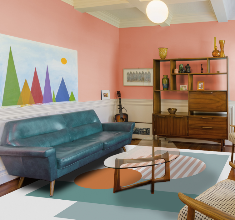 Slunečné geometrické kruhy Moderní vinylový koberec - TenStickers