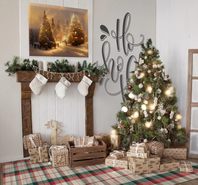 Vánoční tartan geometrické koberce - TenStickers