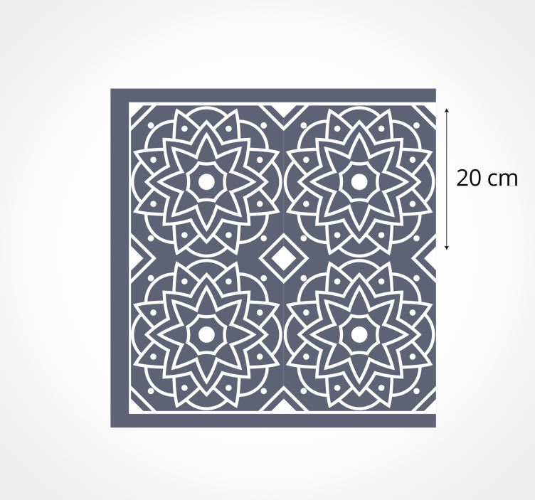 Modré a etnické vzory mozaikové podlahové dlaždice - TenStickers