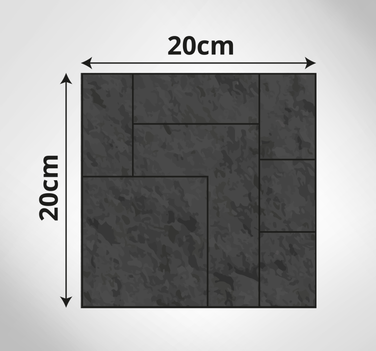 černý mramor nepravidelné čtverce dlaždice koberec - TenStickers