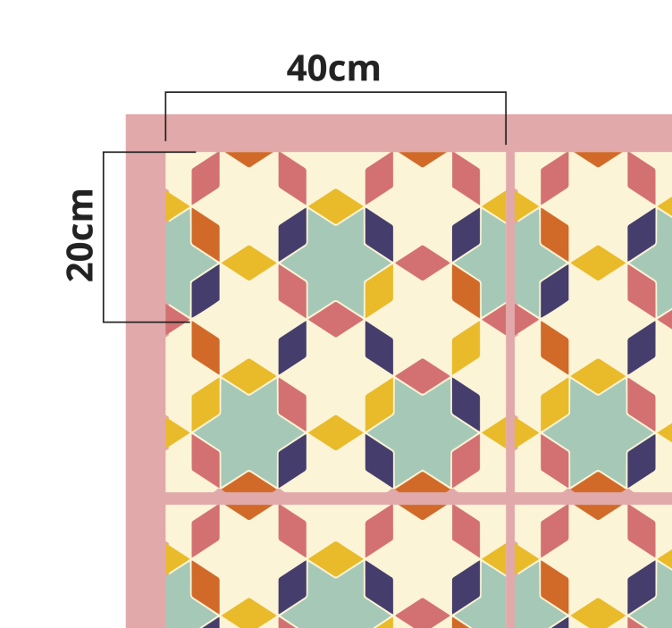 Barevné vinobraní dlaždice koberec - TenStickers