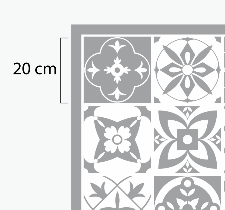 šedá elegantní Vinylový koberec s efektem dlaždic - TenStickers