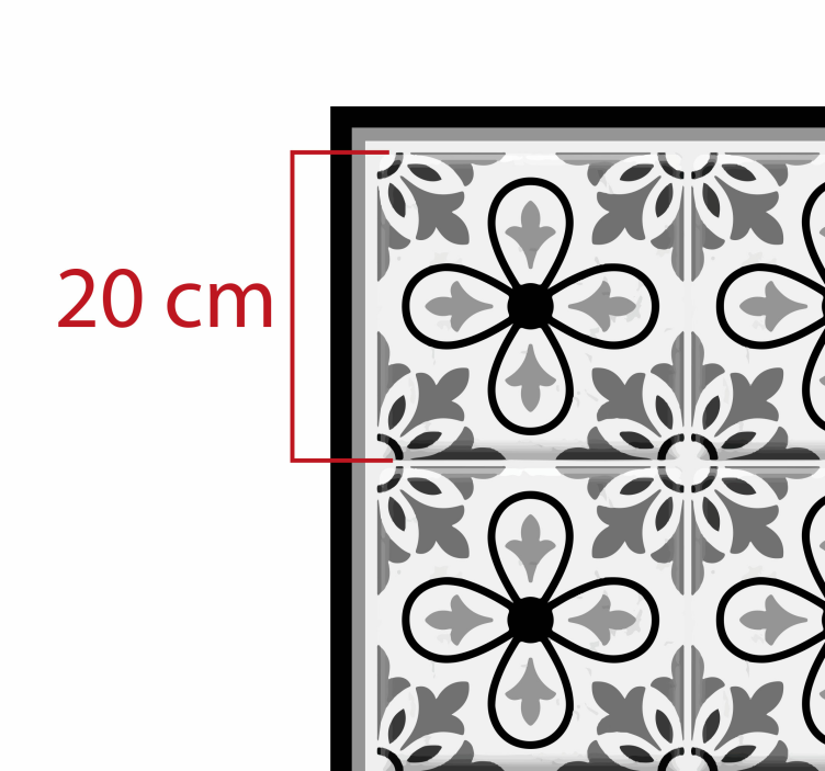 Portugalsko černé a bílé kuchyňské podlahové dlaždice - TenStickers