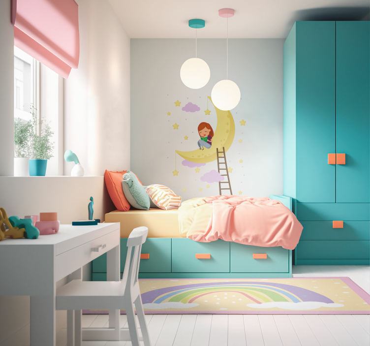 úžasný duhový dětský vinylový koberec - TenStickers