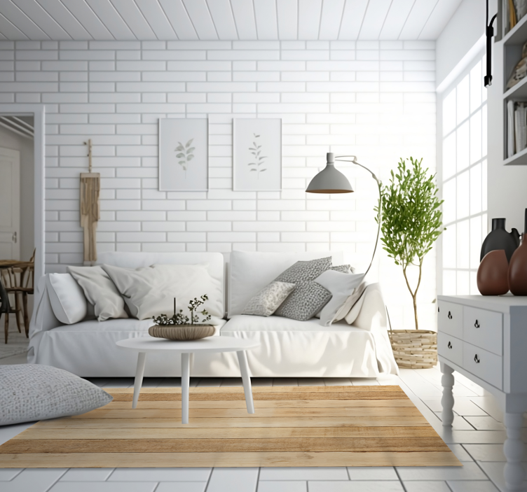 Vinylový koberec se světlými barvami z dřevěných prken - TenStickers