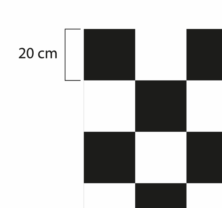 šachovnicový černobílý koberec - TenStickers