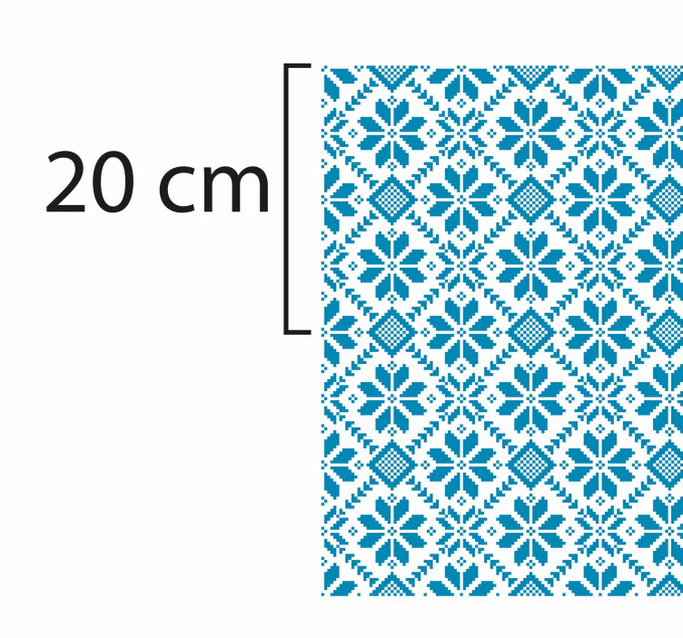 Modrá a bílá květinová mozaika mozaikové podlahové dlaždice - TenStickers