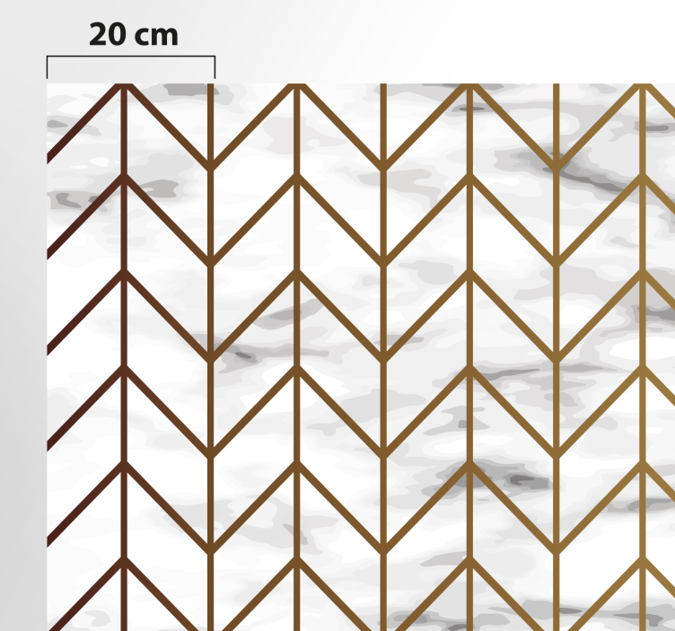 Geometrický zlatý a mramorový kuchyňský vinylový koberec - TenStickers