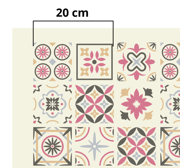 Vinylový koberec s efektem barevných dlaždic - TenStickers