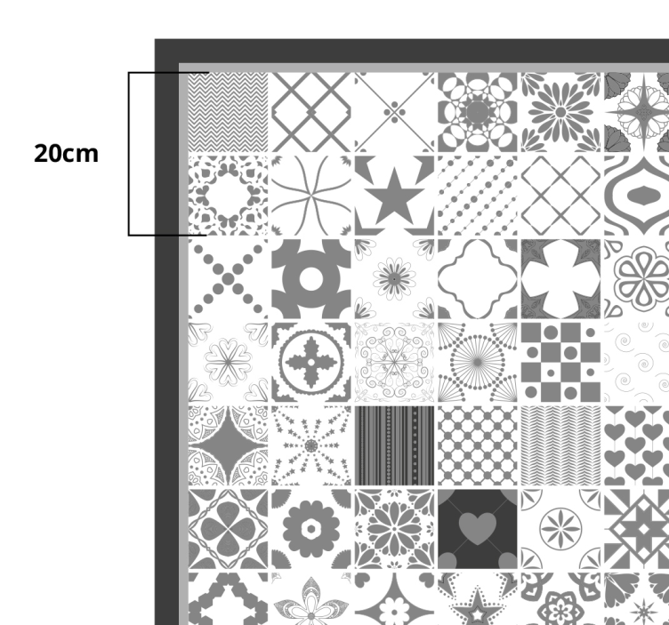 Šedá dlaždice Trujillo vinylová rohož do vany - TenStickers